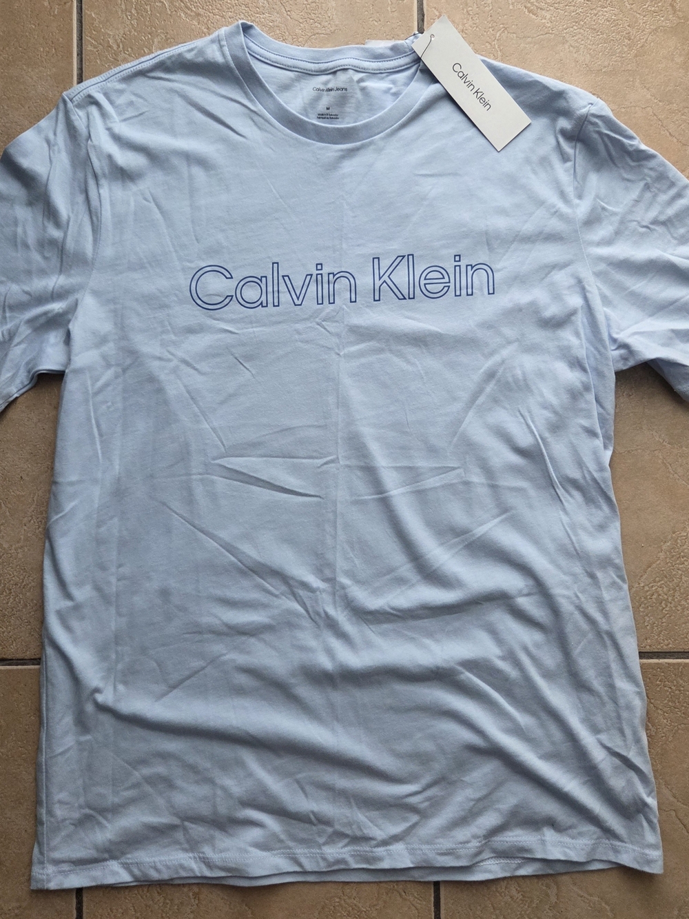 Calvin Klein Men’s Light Blue Logo Tee